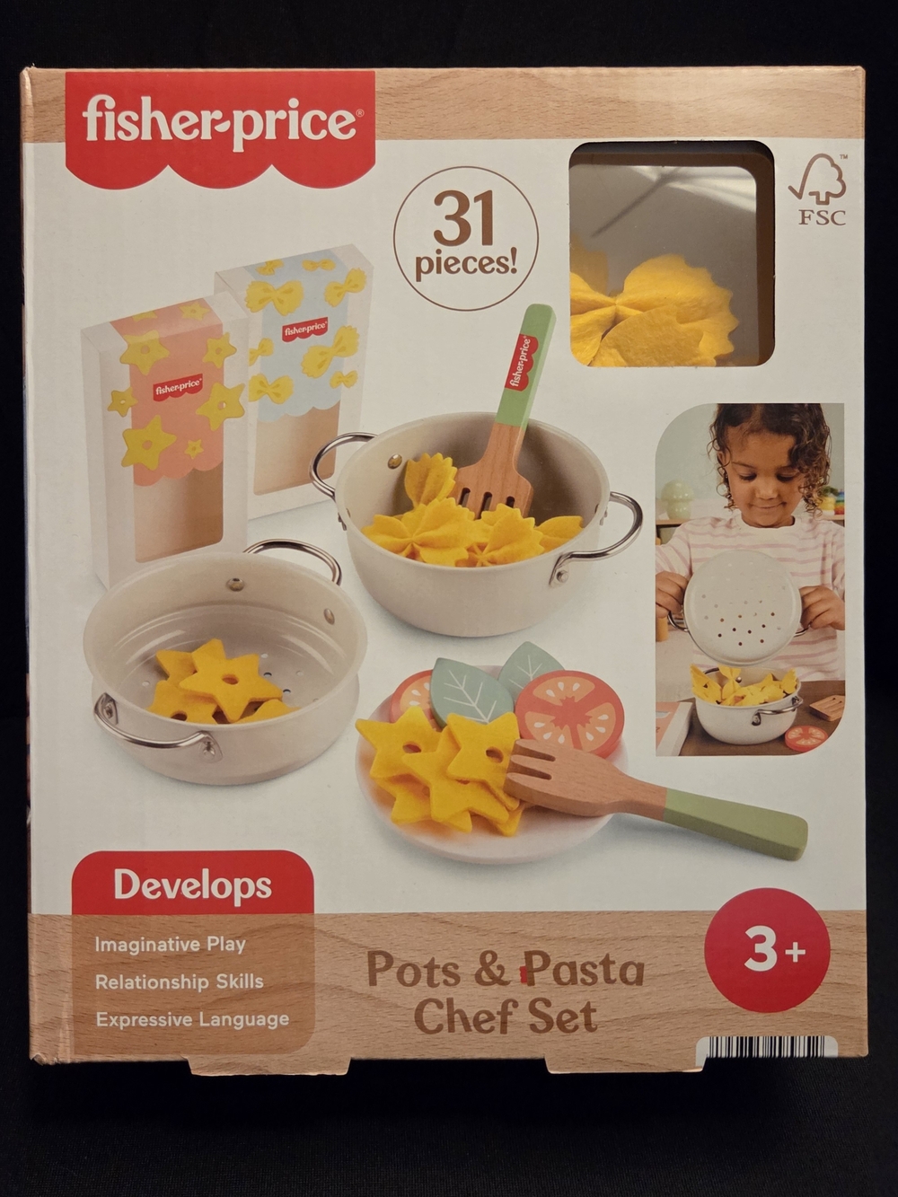 Fisher-Price Yellow and Green Wooden Pasta Chef Play Set